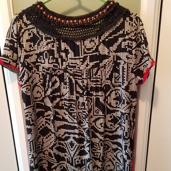 Anthropologie Black and White Patterned Dress - Picture 8 of 10